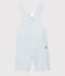 Gestreifte Baby-Kurzlatzhose für Jungen blau ACIER/weiss MARSHMALLOW