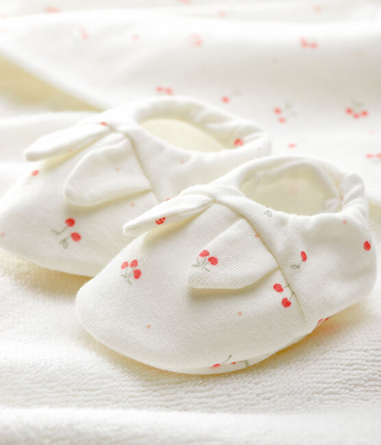 Box mit Badetuch und Babyschuhen aus Frottee und Bio-Baumwolle weiss MARSHMALLOW/weiss MULTICO