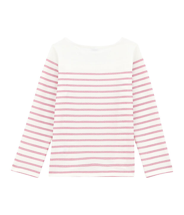 M&auml;dchen-Langarmshirt weiss/rosa
