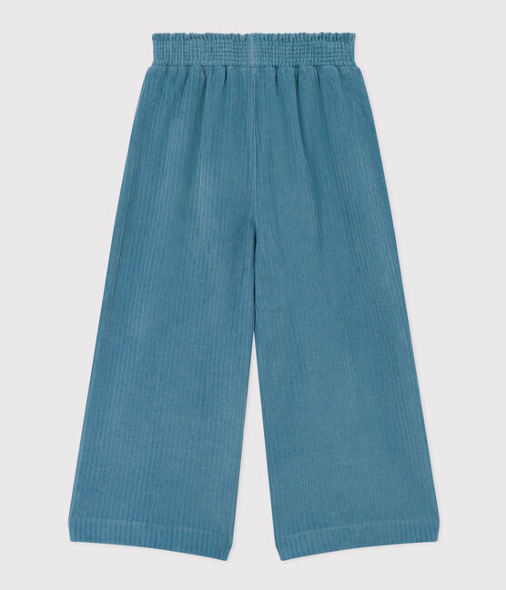 Weit geschnittene Kinder-Hose aus Feincord für Mädchen blau POLOCHON