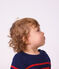 Baby-Pullover im Marine-Look aus Wolle und Baumwolle mit Streifen blau/rot