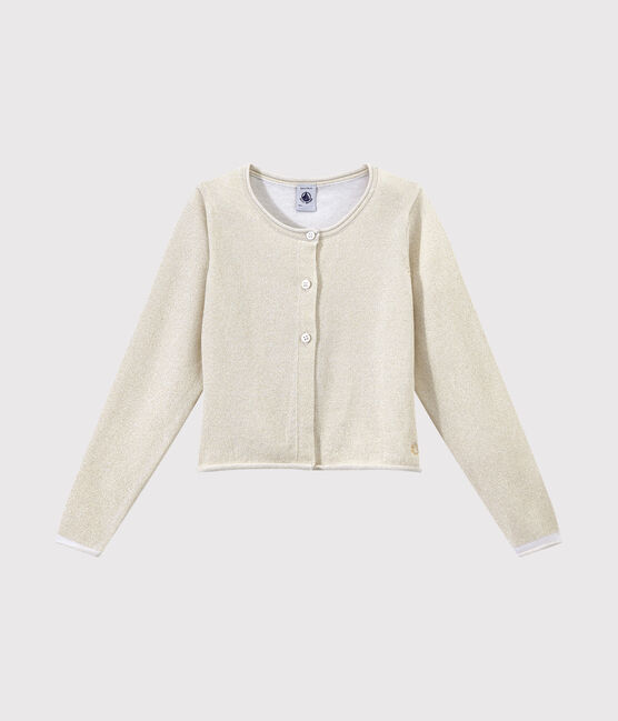 Festlicher Cardigan für Mädchen weiss ECUME/braun EM DORE