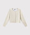 Festlicher Cardigan für Mädchen weiss ECUME/braun EM DORE