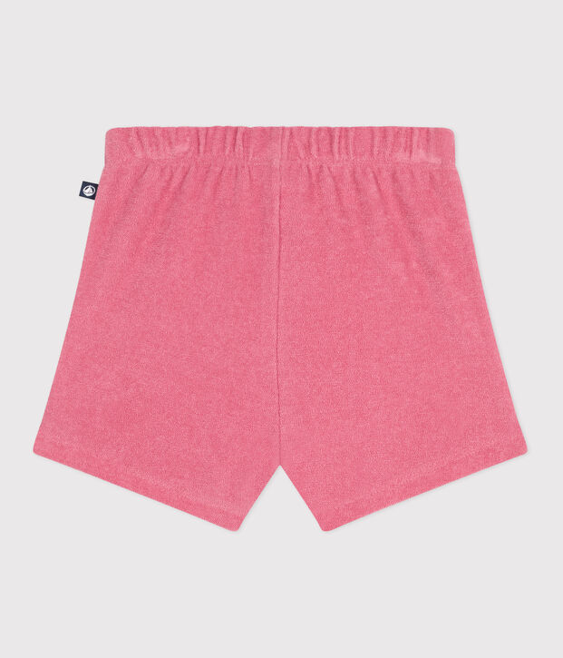Baby-Shorts aus Baumwoll-Frottee rosa