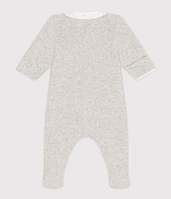 Baby-Strampler aus Samt grau BELUGA CHINE