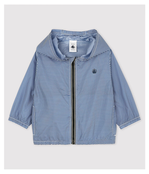 Baby-Windjacke aus recyceltem Polyamid M&auml;dchen/Jungen blau/weiss