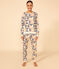 Pyjama aus Baumwolle mit Patchworkmuster für Damen weiss AVALANCHE/ MULTICO