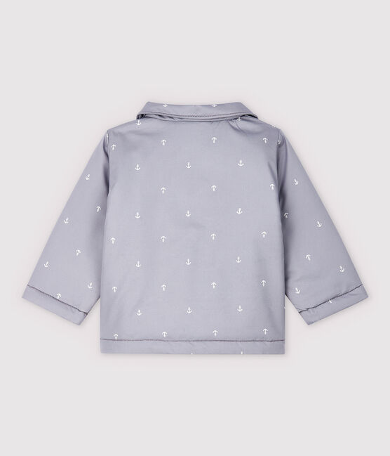 Baby-Festtagsjacke aus Sergestoff für Jungen grau CONCRETE/weiss MARSHMALLOW