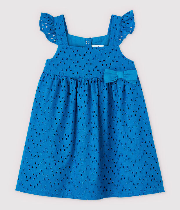 Baby-Tr&auml;gerkleid mit englischer Stickerei f&uuml;r M&auml;dchen blau