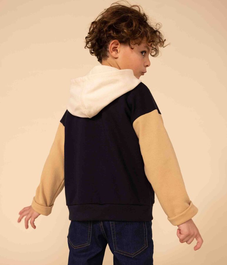 Kinder-Sweatshirt mit Kapuze f&uuml;r Jungen blau/vielfarbig
