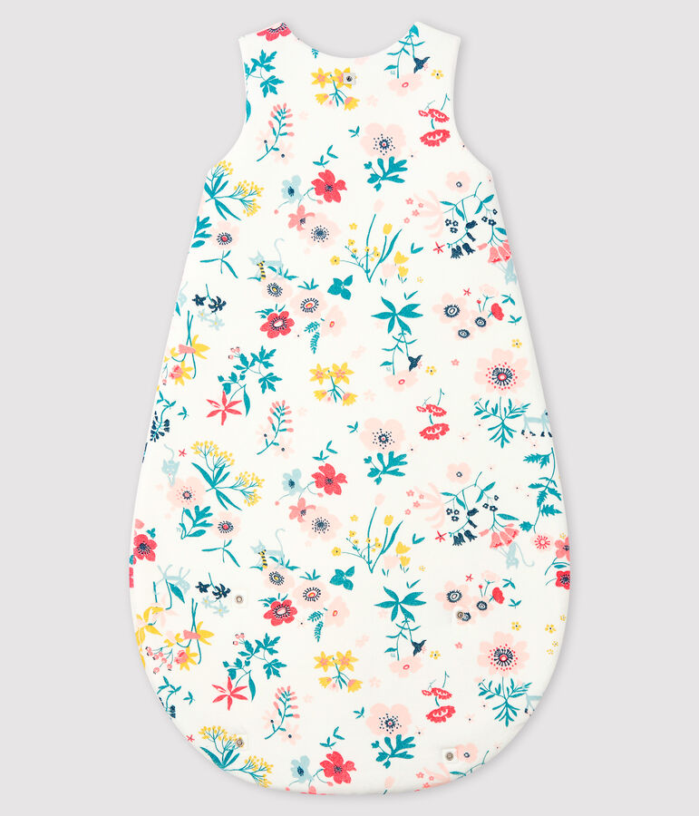 Babyschlafsack aus Nicki f&uuml;r M&auml;dchen weiss/vielfarbig