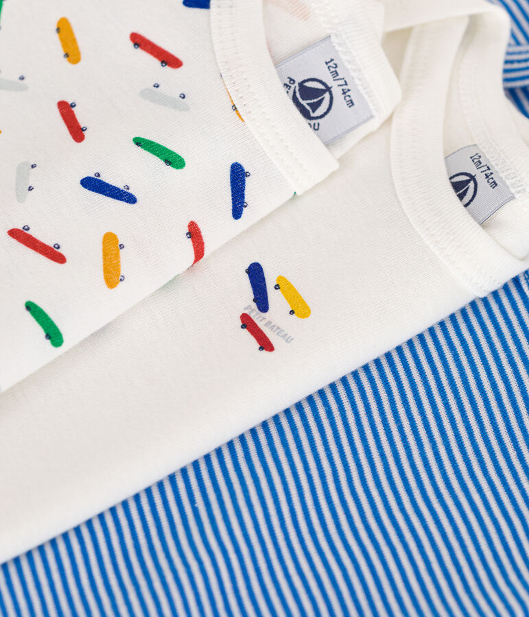 Set aus 3 kurz&auml;rmeligen Baby-Bodys Skate aus Baumwolle vielfarbig