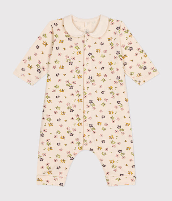 Langer Baby-Overall aus Molton weiss AVALANCHE/ MULTICO