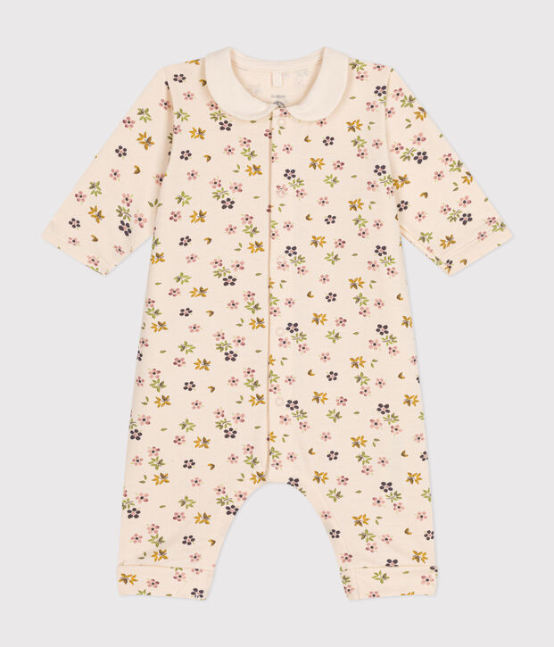 Langer Baby-Overall aus Molton naturfarben/vielfarbig