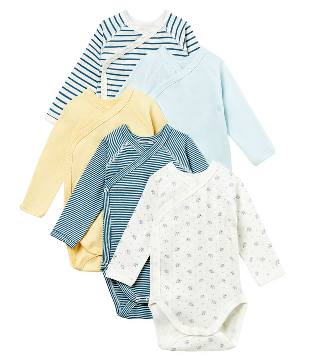5er-Set Baby-Bodys f&uuml;r neugeborene Jungen vielfarbig
