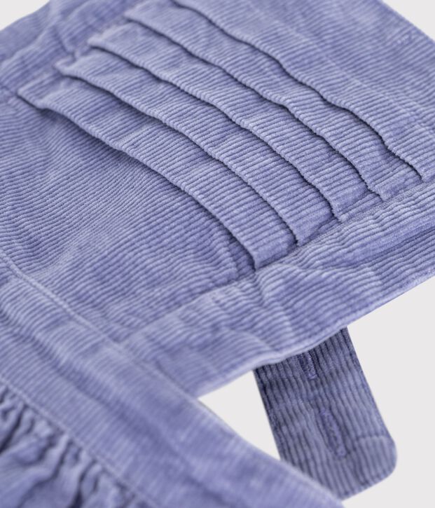 Kinder-Latzkleid aus einfarbigem Feincord violett