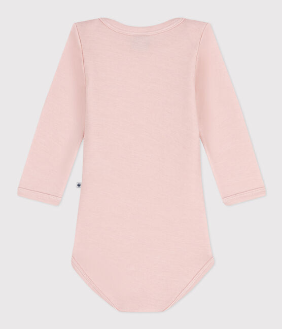 Langärmeliger Baby-Body aus Wolle und Baumwolle  rosa SALINE