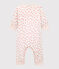 Wattierter Baby-Overall ohne Füße aus Baumwolle weiss MARSHMALLOW/rosa PETAL