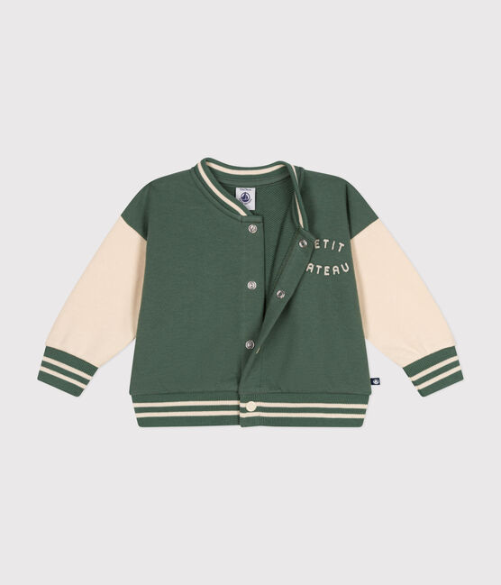 Baby-CollegeJacke aus Molton. grün CROCO/ AVALANCHE