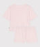 Damen-Kurzpyjama aus Baumwolle rosa FLEUR