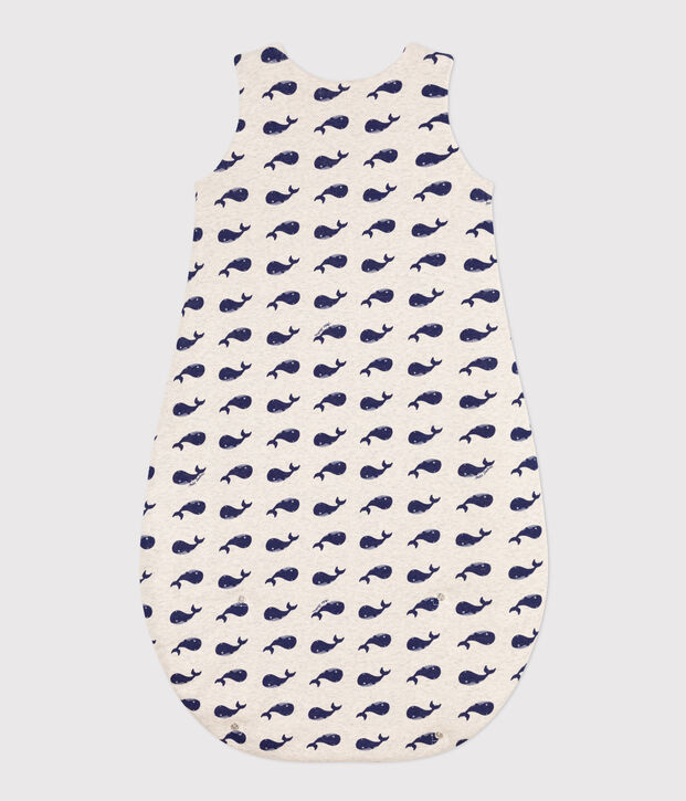 Baby-Schlafsack aus Baumwolle mit Walmotiv TOG 2 beige/blau