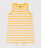 Baby-Kurzoverall aus gestreiftem Rippstrick gelb AVALANCHE/weiss DAISY