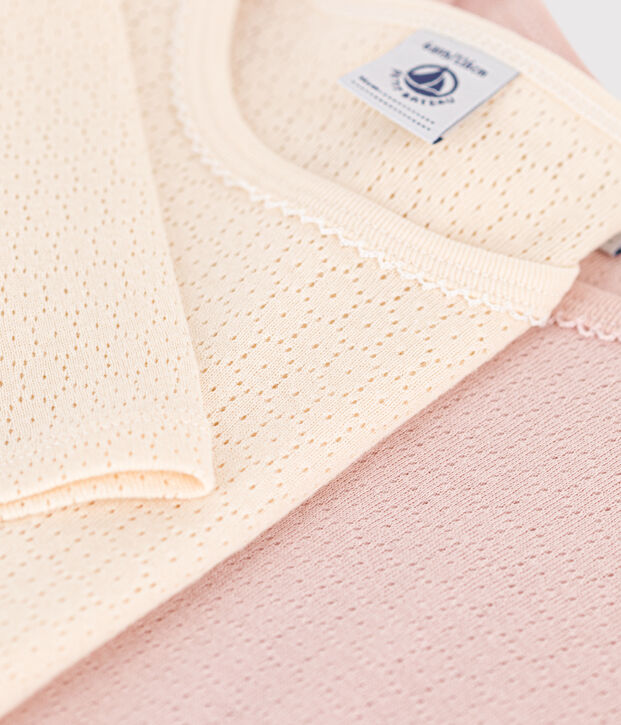 2er-Set lang&auml;rmelige T-Shirts aus Baumwolle mit Lochstickerei f&uuml;r M&auml;dchen vielfarbig