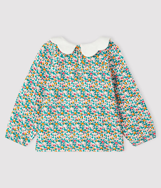 Lang&auml;rmelige Baby-Bluse f&uuml;r M&auml;dchen weiss/vielfarbig