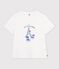 Kurzarm-T-Shirt aus Baumwolle f&uuml;r Damen mit Muster weiss