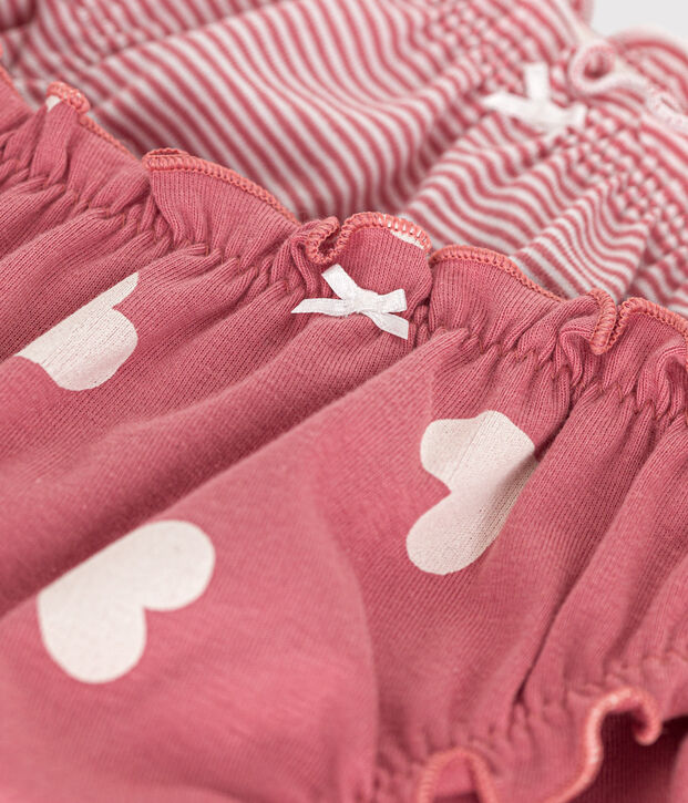 2er-Set Damen-Slips aus Baumwolle mit R&uuml;schen vielfarbig