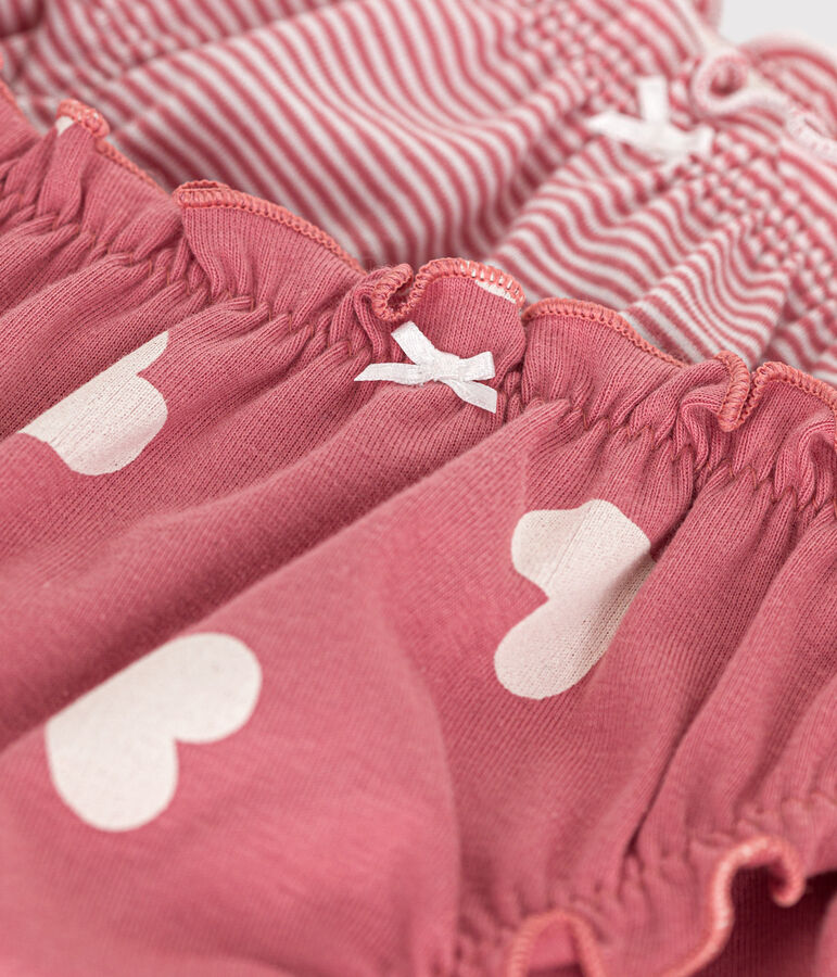 2er-Set Damen-Slips aus Baumwolle mit R&uuml;schen vielfarbig