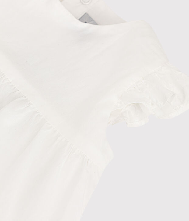 &Auml;rmelloses Babykleid aus Popeline weiss