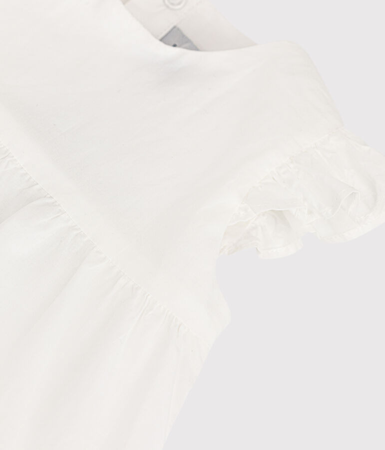 &Auml;rmelloses Babykleid aus Popeline weiss