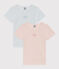 2er-Set kurzärmelige T-Shirts aus Baumwolle mit Ringelstreifen für Mädchen variante 1