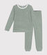 Gestreifter Kinder-Pyjama aus aufgerautem Molton