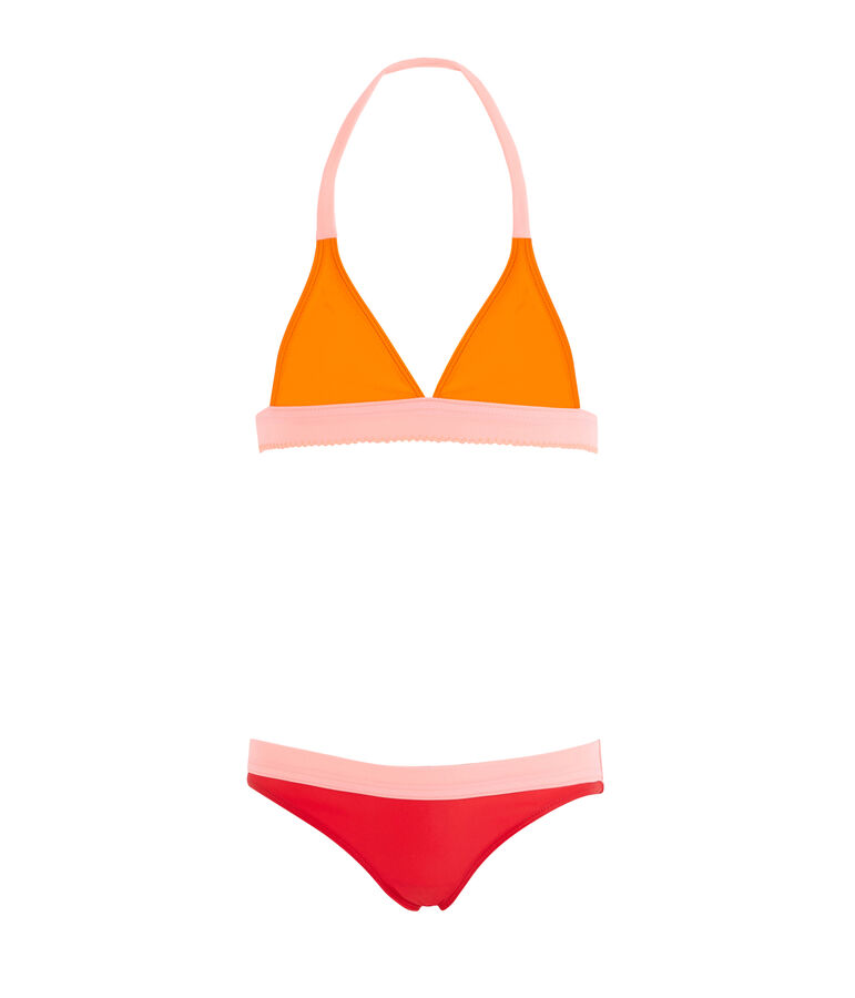 Umweltfreundlicher Bikini Kinder M&auml;dchen orange/vielfarbig
