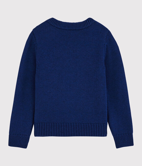 Kinderpullover aus Wolle und Baumwolle für Jungen blau MAJOR