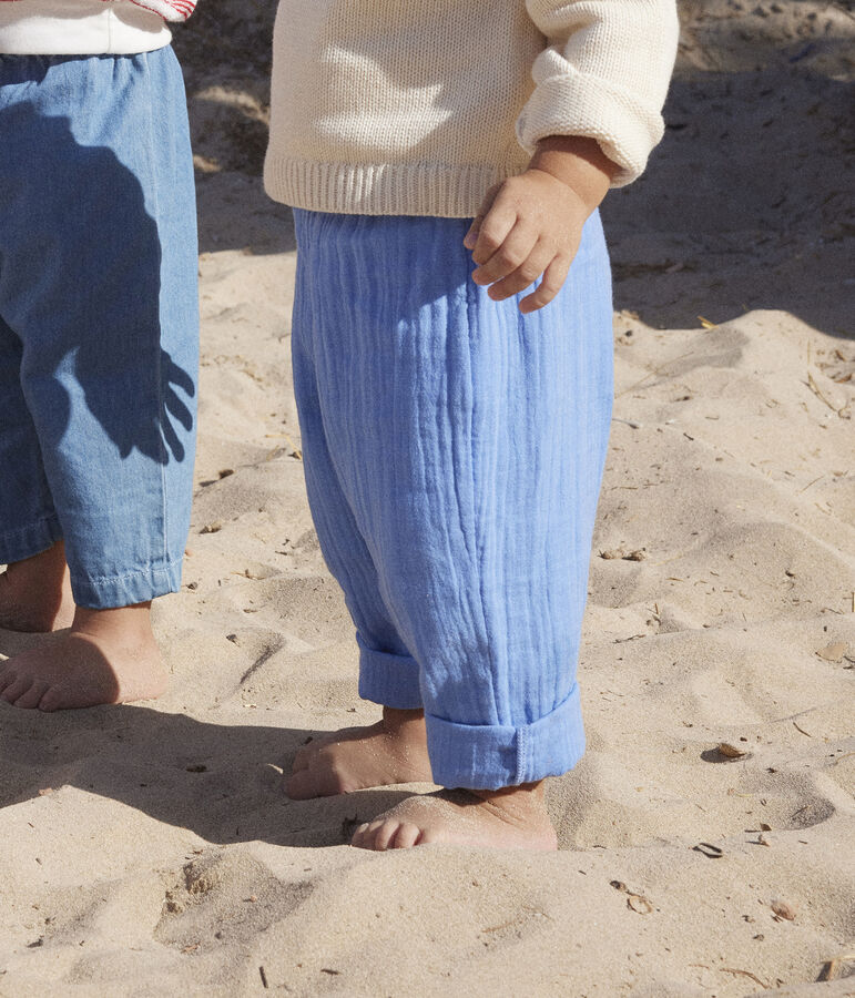 Baby-Hose aus Musselin blau