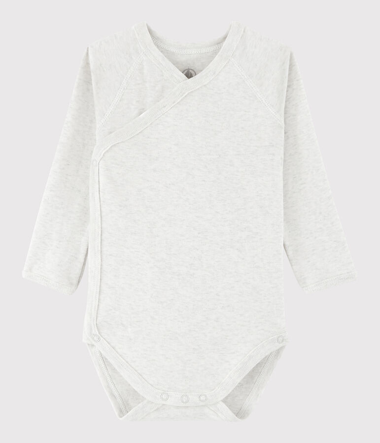 Lang&auml;rmeliger Baby-Body in Wickelform M&auml;dchen/Jungen beige MONTELIMAR CHINE