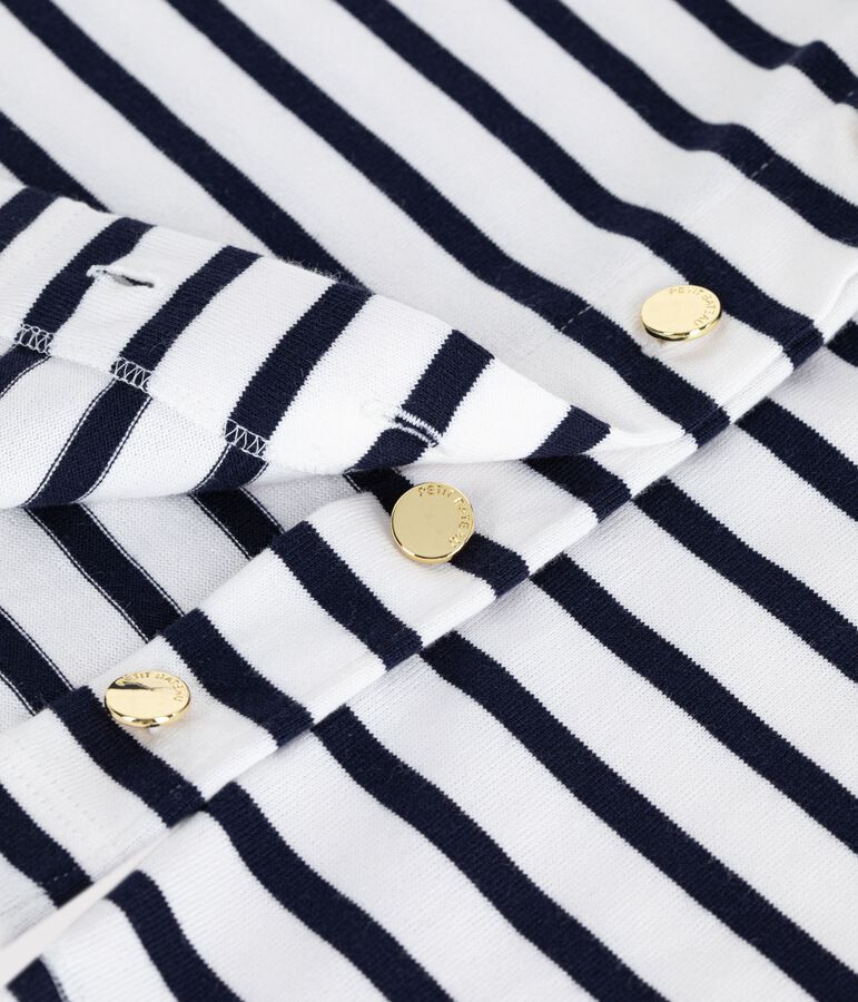 Damen-Streifenshirt Marini&egrave;re aus Baumwolle weiss/blau