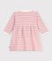 Lang&auml;rmeliges Babykleid aus Baumwolle mit Streifen rosa/naturfarben
