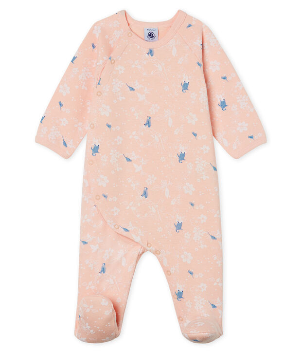 Baby-Strampler aus Molton f&uuml;r M&auml;dchen rosa/vielfarbig