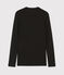 Damen-T-Shirt aus Baumwolle mit Rundhalsausschnitt schwarz NOIR