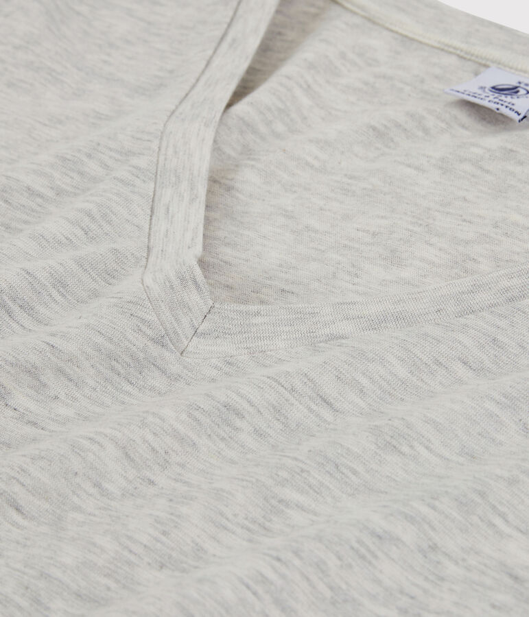 Damen-T-Shirt LE DROIT mit V Ausschnitt aus Baumwolle grau