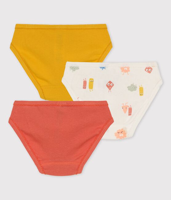 3er-Set Slips aus Baumwolle und Lyocell mit Emojis für Mädchen variante 1