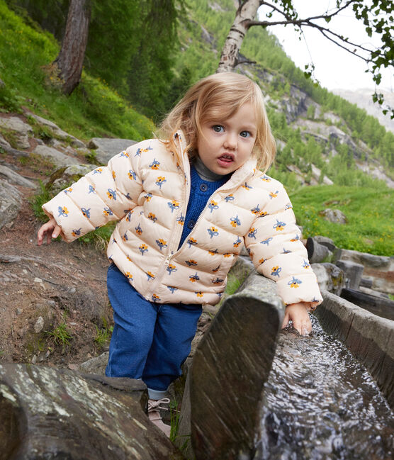 Gemusterter Baby-Anorak mit einziehbarer Kapuze weiss AVALANCHE/ MULTICO