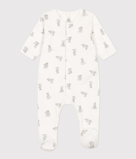 Baby Schlafanzug aus Doppeljersey, mit Häschenmotiv weiss MARSHMALLOW/grau GRIS