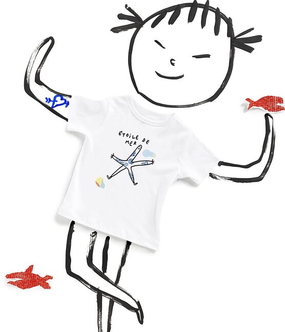 Serge Bloch T-Shirt für Kinder weiss ECUME