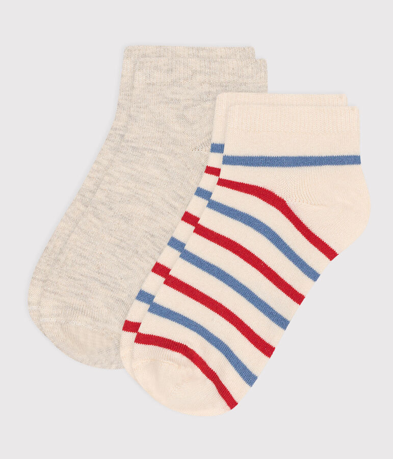 2er-Set Kinder-Socken aus Baumwolle mit Streifen vielfarbig