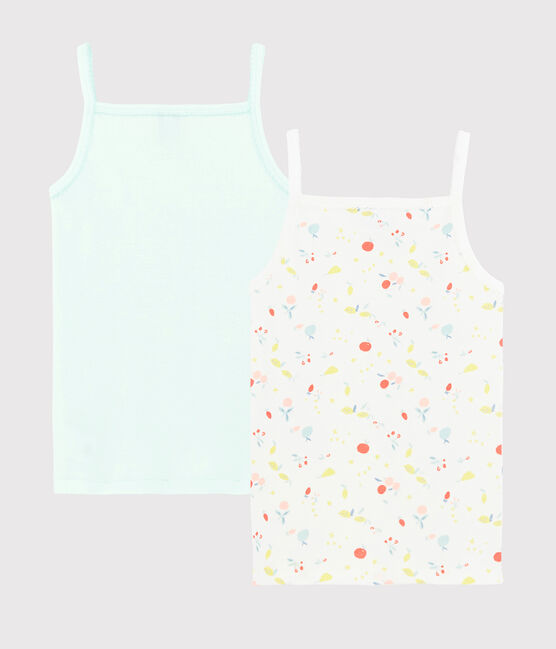 2er-Set Spaghetti-Tops aus Bio-Baumwolle mit Früchte-Motiv für Mädchen variante 1